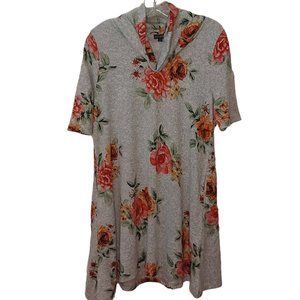 CoCo + Carmen Gray Floral Dress With Pockets Size Small/Medium